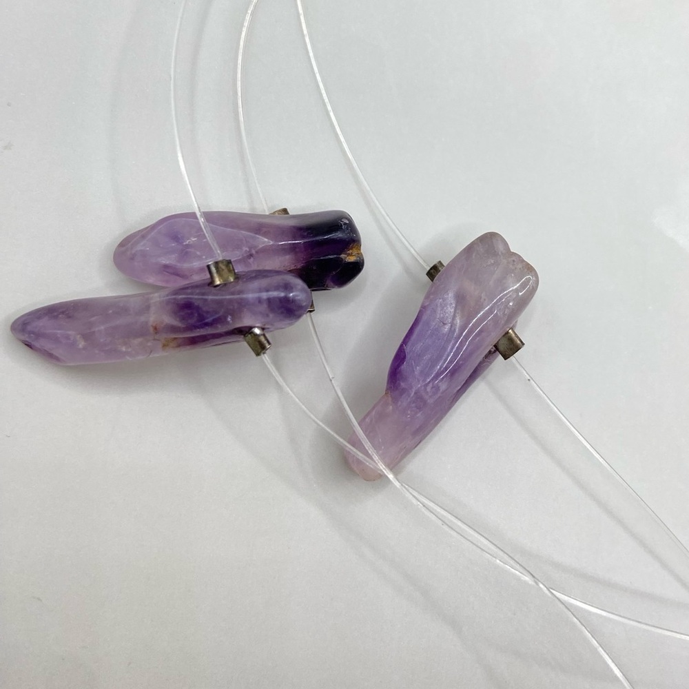 Vintage Amethyst Stone Chunk Necklace - Picture 6 of 9